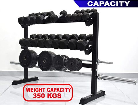 Dumbbell weight deals set with rack