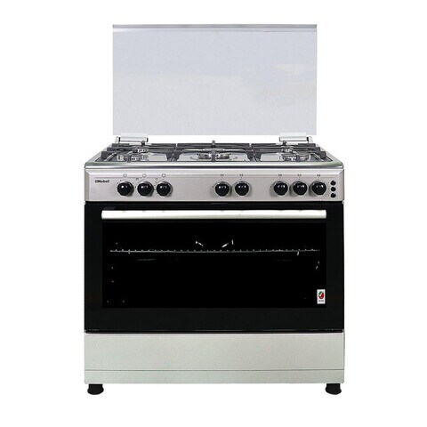 Nobel Gas Cooker Stainless Steel 90X60 5 Gas Burners FFD Gas Oven Turkey NGC9699 (Basic Installation Included)