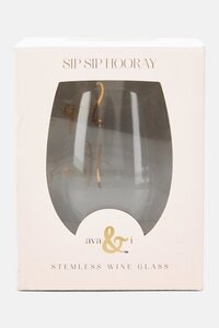 Ava &amp; I Stemless Wine Glass 590ml, Gold/Transparent