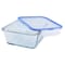 Mondex Glass Food Container With Clips Clear/Blue 400ml+900ml 2 PCS
