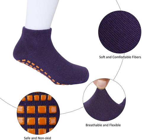 WEWINK PLUS Baby Girls Boys Non Skid Ankle Socks Anti Slip Socks with Grips for Infant Toddler Kids…