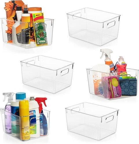  Plastic Storage Bins for Organization, 2 Pcs White Pantry Bins  Organization, Storage Containers Organizing Bins, Freezer Organizer Bins  Stackable, Plastic Boxes for Storage, Snack Kitchen Storage Bins : Home &  Kitchen