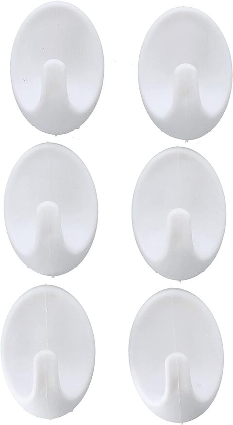 Buy Royalford 6 Pcs Sticky Hooks, Plastic Hook, Rf10449, Self Adhesive Wall  Hook, Smiley Hooks For Bathroom, Kitchen, Bedrooms, Closet, Office,  Showrooms, Laundry Room And More Online - Shop Home & Garden