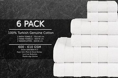 Bright White Wash Cloths, 6-Pack