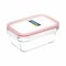 Glasslock Rectangular Food Container Clear/Pink 400ml