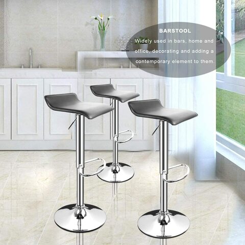 Gray leather deals swivel bar stools