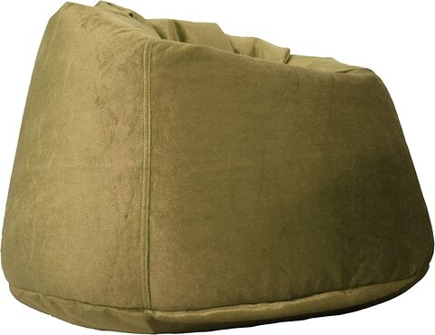 Luxe Decora Soft Suede Velvet Bean Bag With Filling (Large, Beige)