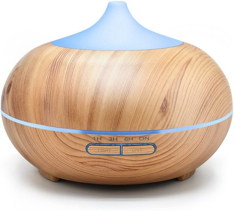 Doreen 300ml Essential Oil Diffuser, 5 in 1 Ultrasonic Aromatherapy Fragrant Oil Vaporizer Humidifier, Purifies The Air, Timer and Auto-Off Safety Switch, 7 LED Light Colors