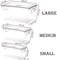 Medium Clear Plastic Stackable Refrigerator Bins, Food Storage Containers Box with Lid, Organizers for Kitchen, Pantry &amp; Bathroom (4 Pcs)