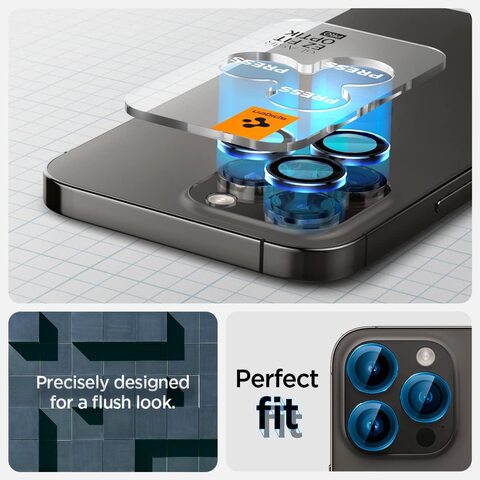 Spigen GLAStR EZ-Fit Optik PRO Camera Lens Screen Protector designed for iPhone 14 PRO and iPhone 14 Pro MAX (2022) - Black [2 Pack]