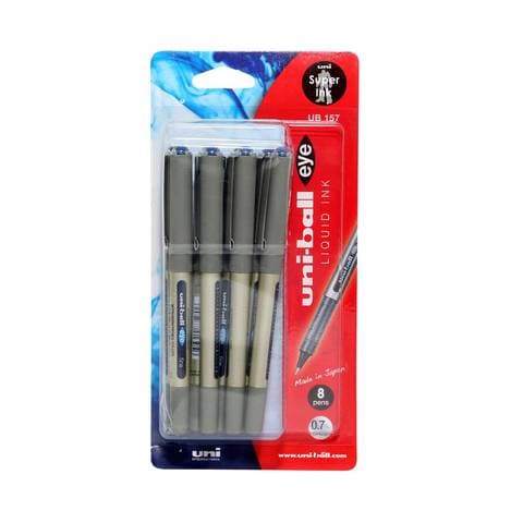 Buy Uni-Ball Eye Blue Liquid Ink Pen Set 8Pcs Online