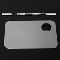 Stainless Steel Cosmetic Nail Art Makeup Polish Mixing Palette with Spatula Rod