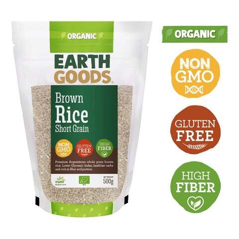 Earth Goods Organic Short Grain Brown Rice 500g