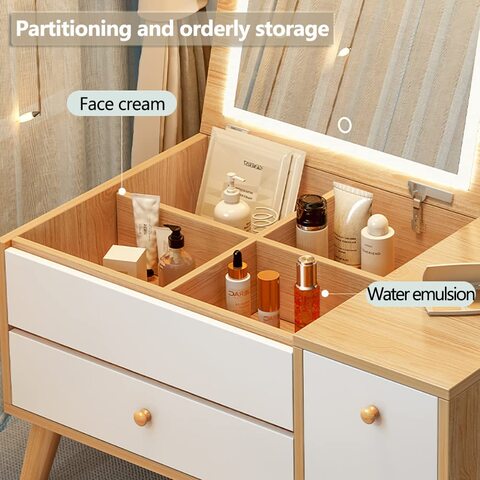 Makeup vanity with lights deals and storage