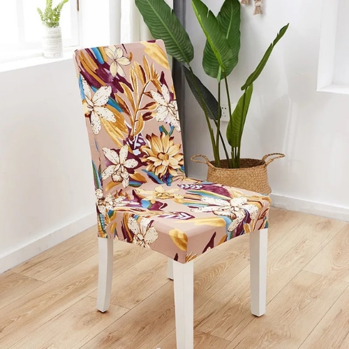 Buy Deals For Less 1 Piece Strechable Dining Chair Cover Dining Room Chair Slipcover Floral Design Online Shop Home Garden On Carrefour Uae