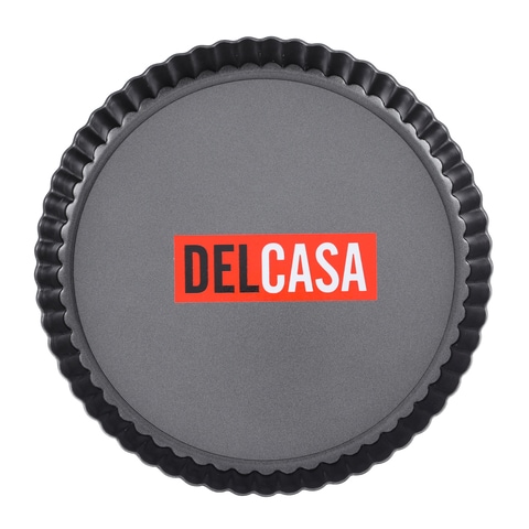 Delcasa Pie Pan With Loose Base, 20cm, Dc2037 - Non-Stick Carbon Steel Quiche Pan For Oven Baking, Round Deep Pie Tin, Easy Cleaning, For Oven Use Only
