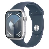 Apple Watch Series 9 GPS 41mm Silver Aluminium Storm Blue Sport Band Medium/Large