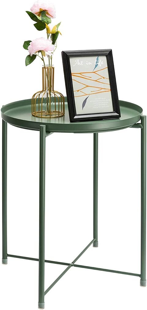 Green metal deals side table