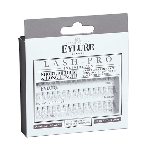 Eylure Short Medium And Long Length Individual Eyelashes With Glue Set 1ml