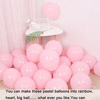 GRAND SHOP 50813 Pastel Colored Balloons, Pastel Party Decorations, Macaron Birthday Decorations for Girls, Pastel Baby Shower Decorations, Pastel Birthday Balloons Pink Color Pack of 50 Pcs