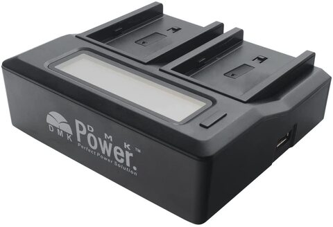 DMK Power DC-01 BP-U90 LCD Dual Battery Charger Compatible With Sony PMW-100, PMW-150, PMW-160, PMW-200, PMW-300, PMW-EX1, PMW-EX1R, PMW-EX3, PMW-EX160, etc.