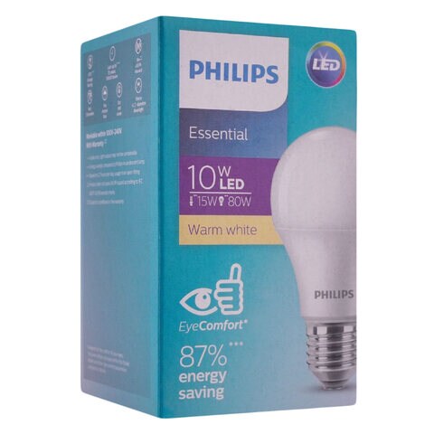 Philips E27 Essential LED Bulb 10W Warm White 1 Piece