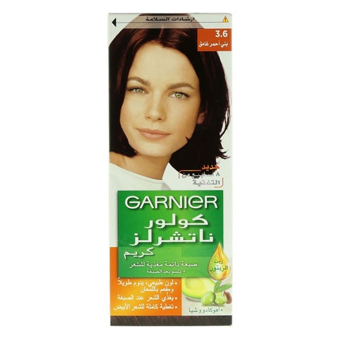Garnier Colour Naturals Cream Nourishing Permanent Hair Colour 3.6 Deep Red Brown 100g