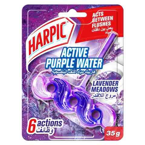Harpic Active Purple Power Toilet Rim Block Lavender Meadows 35g