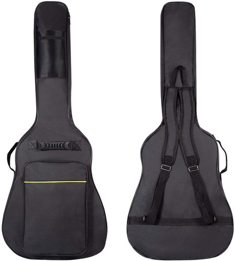 Acoustic Guitar Bag 03 Inch Thick Padding Waterproof Dual Adjustable Shoulder Strap Guitar Case Gig Bag With Back Hanger Loop (40, 41 Inch Dual Adjustable Shoulder Strap Plus Cot, Black)