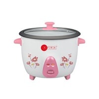 AFRA 0.6L Rice Cooker 300W Non Stick Coating Inner Pot Measure Cup And Spoon White