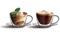 Cuisine Art 180ML Double Wall Glass Cup 4pcs Set Borosilicate Glass, Minimalistic &amp; Durable Double-Wall Drinking Mug with 13cm Saucer GC-T180-4