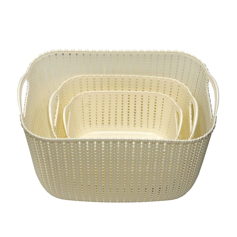 Aiwanto - Rattan collection basket plastic desktop collection basket hollow Kitchen Basket sundries storage box Bathroom Bath Basket