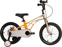 Mogoo Horizon Lightweight Magnesium Kids Bike 4-7 Years Old Boys Girls, Adjustable Height, Disc Handbrakes, Reflectors, Gift For Kids, 16-Inch Bicycle With Training Wheels - Blue/Orange