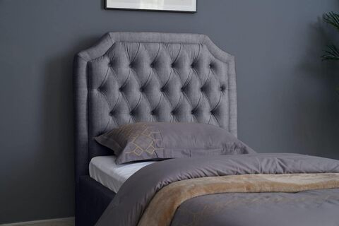 Grey deals upholstered headboard