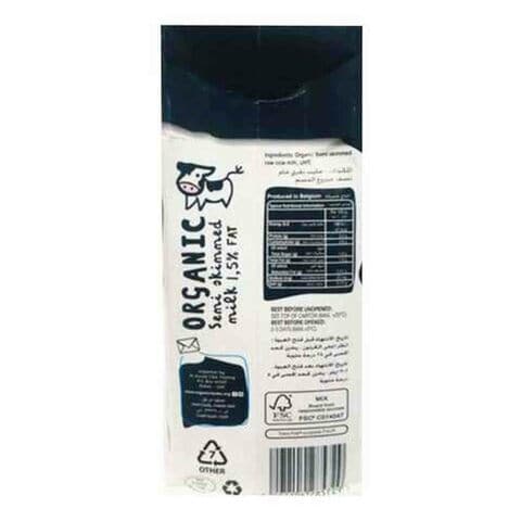 Organic Larder Semi Skim Milk 1L Pack of 6