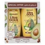 Buy Garnier Ultra Doux Avocado Oil And Shea Butter Shampoo 400ml Plus Conditioner 400ml in UAE