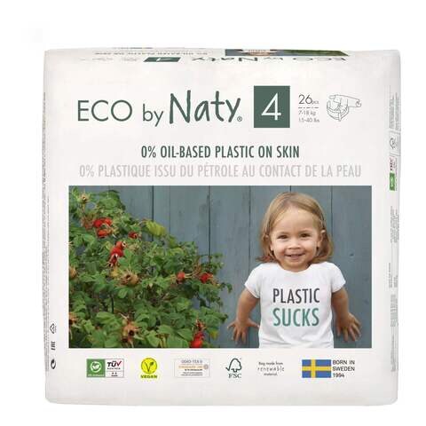 Buy Eco By Naty Plant-Based Eco-Friendly Diaper Pants Size 4 7-18kg White  27 Diapers Online - Shop Baby Products on Carrefour UAE