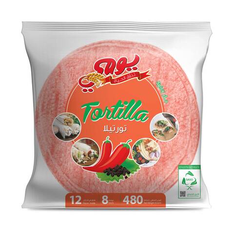 Buy Yaumi Tortilla Warps Spicy Bread 12 Pieces - 480g in Saudi Arabia