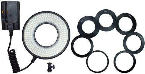DMK Power Dmk-230 Macro Ultra Ring Light 232 LED Beads With Power Controller And Ring Adapters 52mm 55mm 58mm 62mm 67mm 72mm 77mm For Canon Nikon Lens