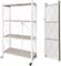 Foldable Storage Shelves, Stand Folding Metal Shelf with Caster Wheels Heavy Duty Shelving Unit Floor-standing for Garage Kitchen Home Closet Office , No Assembly Needed (White, 4-Tier)
