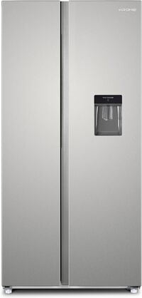 Krome 600 Liters Side By Side Refrigerator With Water Dispenser, Multi Air Flow, Door Alarm, Recessed Handles, No Frost Cooling System, Electronic Touch, Temperature Control, Inox - KR-SBS 600WM
