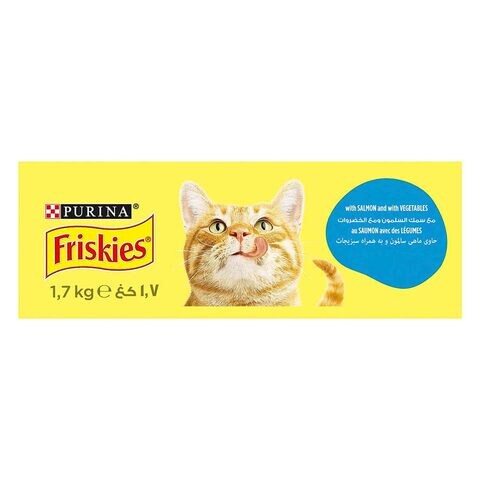 Purina Friskies With Salmon And Vegetables Cat Food 1.7Kg x Pack of 2 20%Off