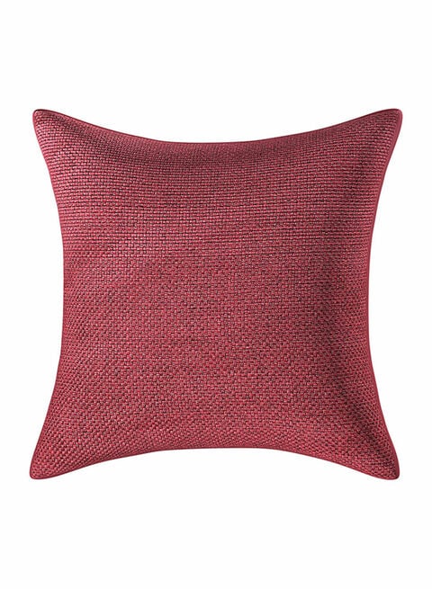 Generic 2-Piece Self Design Jute Cushion Cover Set Red 40 X 40cm