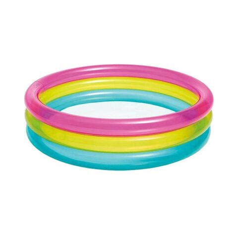 Intex Rainbow 3-Ring Swimming Pool Multicolour 86x86x25cm