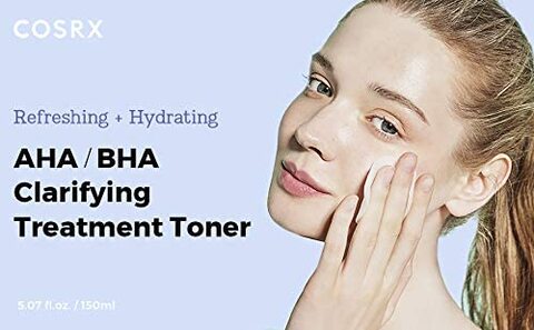 Cosrx AHA/BHA Clarifying Treatment Toner 150ml 2 Pack - Skin Rejuvenation, Daily Exfoliation, Skin Brightening, Whiteheads &amp; Blackheads Prevention