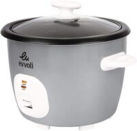 evvoli 2 In 1 Rice Cooker With Steamer 1.8 Litter Up To 6 Cup Of Rise Non-Stick 700W Silver Evka-Rc4501S 2 Years Warranty