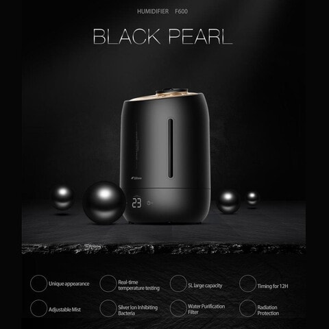 Deerma F600S Ultrasonic Humidifier Aromatherapy Oil Diffuser Three Gear Touch Temperature Intelligent Mist Maker Timing Function Constant Humidity   5L Capacity - White