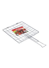 Delcasa Portable BBQ Grill Net Basket Silver 30 x 30centimeter