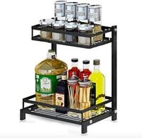 AtrauX 2-Tier Kitchen Storage Rack for Multipurpose, Usage-Spices Storage, Kitchen Utensils Storage, Toilet Accessories Storage, etc