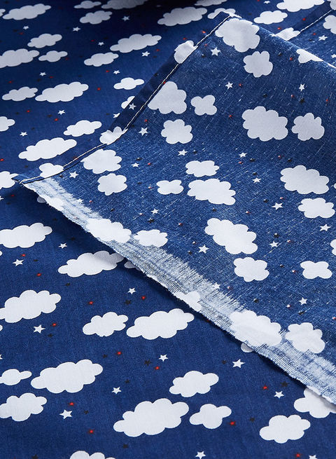 RISHAHOME 2- Piece Printed Cotton Bedsheet Set Single Size Cloudy Night